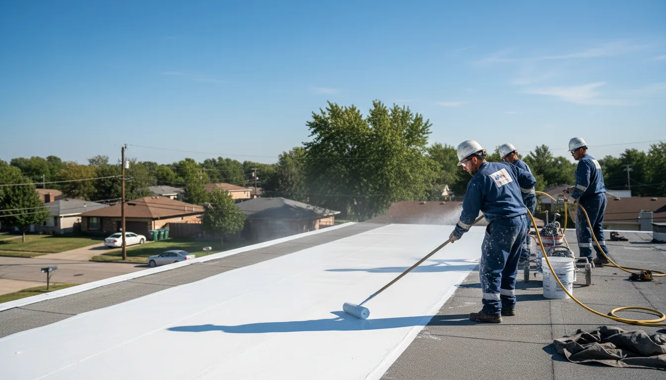 Commercial roof coating in Elwin, IL near me